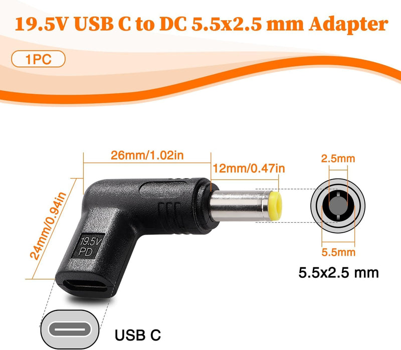 NÖRDIC USB-C to DC 5.5x2.5mm adapter 12-20V