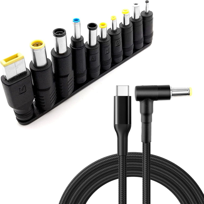 NÖRDIC USB‑C to DC‑power cable with 10 adapters 1.8m