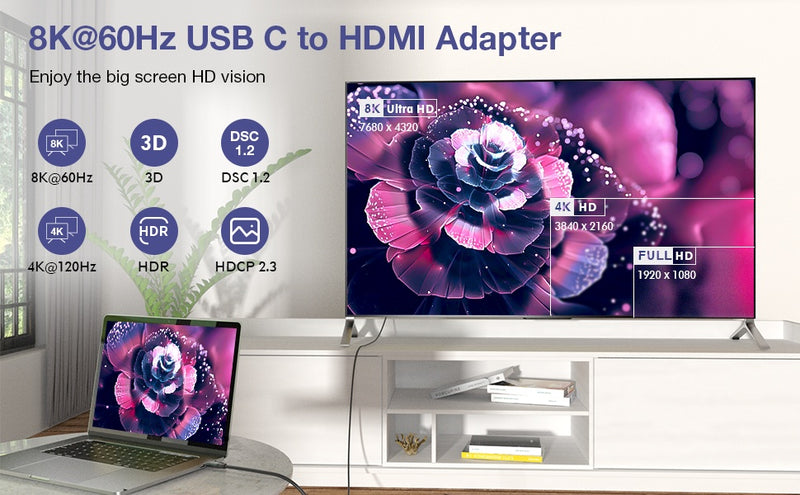 NÖRDIC USB-C to HDMI 8K60Hz adapter