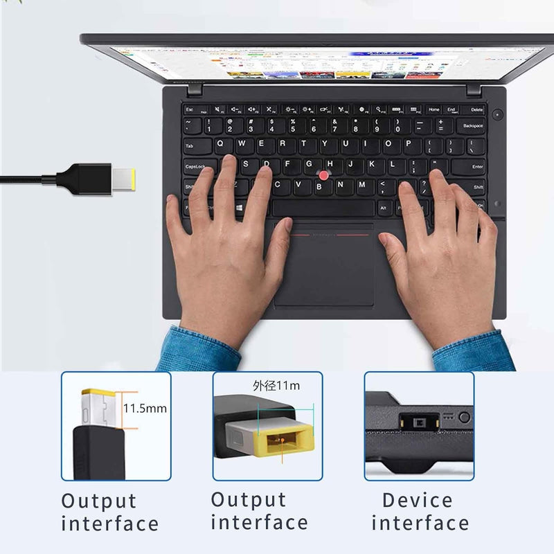 NÖRDIC USB-C to Lenovo Yellow Square cable 135W 2m