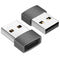 NÖRDIC USB C to OTG USB A Mini Adapter Metal Gray