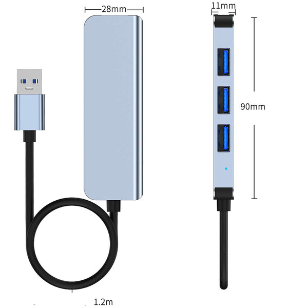 NÖRDIC USB Hub 4 ports 4xUSB-A 3.0 5Gbps 1.2m cable