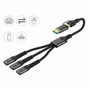 NÖRDIC USB-C/A hub to 3xUSB-C