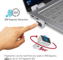 NÖRDIC USB Windows Hello Fingerprint Reader for Windows 11/10, Security Device for Login on Computers, Security Lock