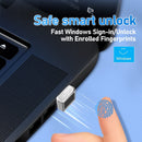 NÖRDIC USB Windows Hello Fingerprint Reader for Windows 11/10, Security Device for Login on Computers, Security Lock