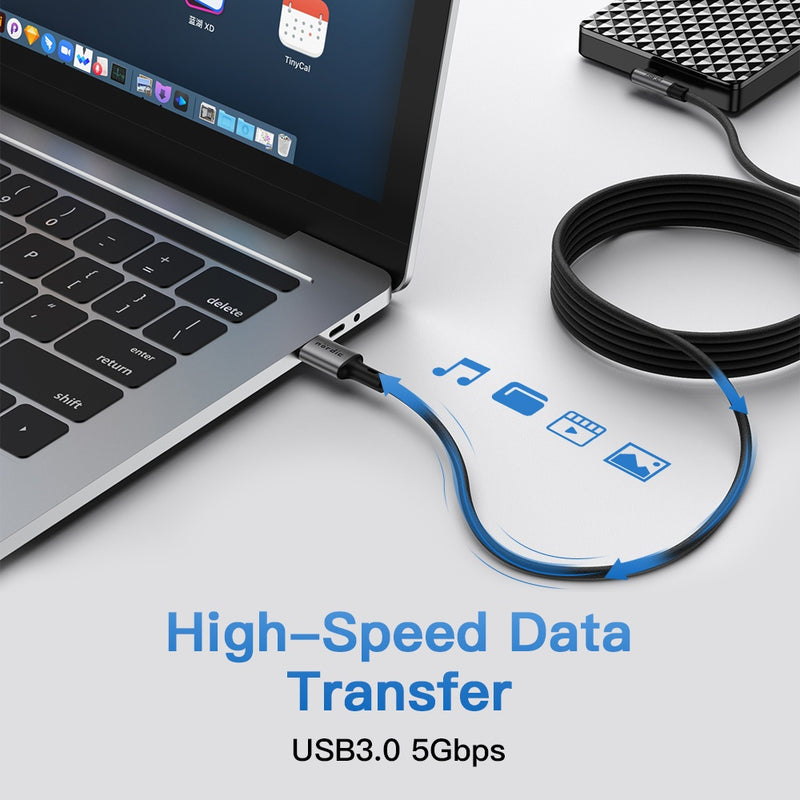 NÖRDIC VR Link cable 5m USB3.2 Gen1 USB-C to A 5Gbps 3A fast charge Quest 2 Super Speed USB Black