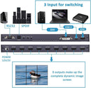 NÖRDIC Video Wall Controller 3x3, TV Wall Processor, 4K@30Hz HDMI Multi-Screen Splicing Processor with HDMI + DVI + USB-C Input