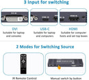 NÖRDIC Video Wall Controller 3x3, TV Wall Processor, 4K@30Hz HDMI Multi-Screen Splicing Processor with HDMI + DVI + USB-C Input