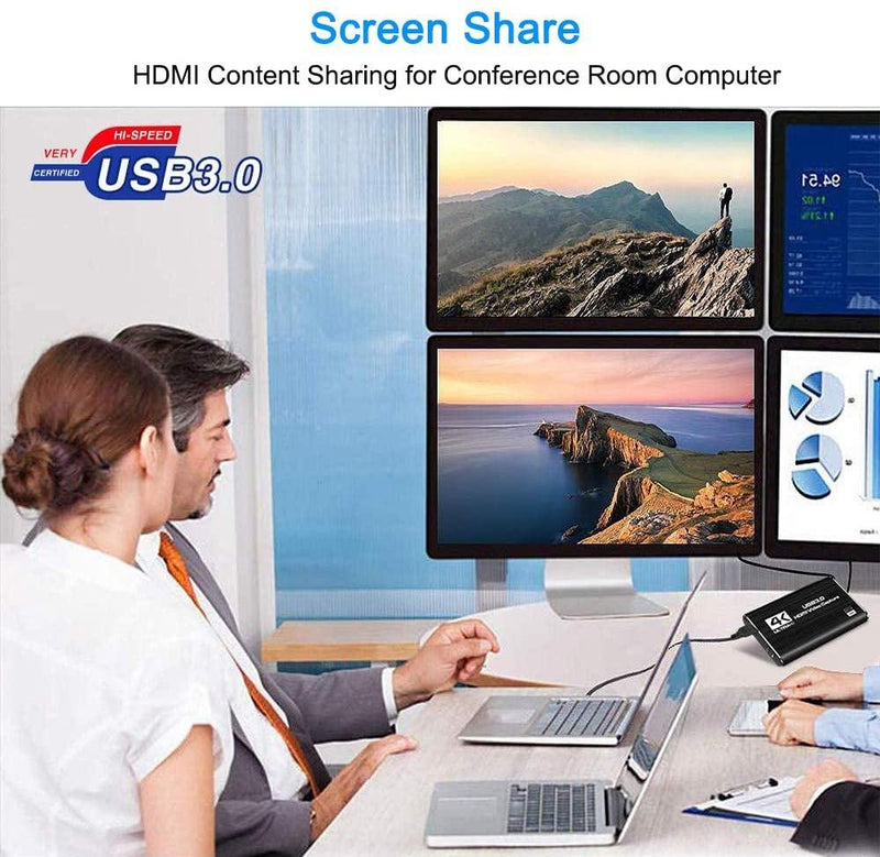 NÖRDIC Video capture adapter USB3.0 HDMI output 4K 60Hz HDMI with Loop Microphone and audio out HDMI Signal Loop Out
