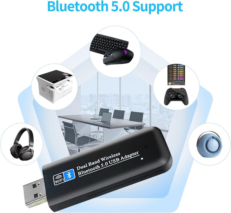 NÖRDIC WIFI6 Bluetooth 5.0 Wireless USB3.0 Adapter Dual Band 2.4/5.8Ghz 1300Mbps