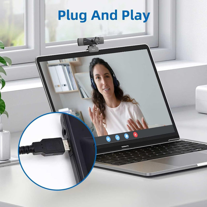 NÖRDIC webcam UHD 4K 30fps 1080p 60fps 4MP Autofocus, Light correction