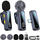 NÖRDIC Wireless Lavalier Microphone with Clip, LED Display and Noise Reduction for Video Recording, TikTok, YouTube, Vlogging, Podcasts and Content Creation