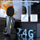NÖRDIC Wireless Lavalier Microphone with Clip, LED Display and Noise Reduction for Video Recording, TikTok, YouTube, Vlogging, Podcasts and Content Creation