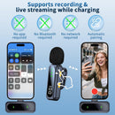 NÖRDIC Wireless Lavalier Microphone with Clip, LED Display and Noise Reduction for Video Recording, TikTok, YouTube, Vlogging, Podcasts and Content Creation