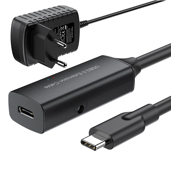 NÖRDIC active 10m USB-C 3.0  SuperSpeed 5Gbps Extension cable male to female