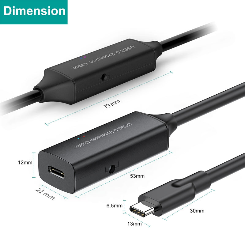 NÖRDIC active 5m USB-C 3.0 SuperSpeed 5Gbps Extension cable male to female
