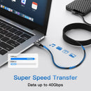 NÖRDIC angled 2m USB4 USB-C to C nylon braided cable PD3.1 240W 40G 8K60Hz 4K144Hz gray