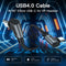 NÖRDIC angled 2m USB4 USB-C to C nylon braided cable PD3.1 240W 40G 8K60Hz 4K144Hz gray