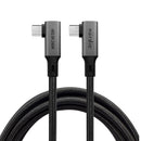 NÖRDIC angled 2m USB4 USB-C to C nylon braided cable PD3.1 240W 40G 8K60Hz 4K144Hz gray
