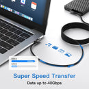 NÖRDIC angled 50cm USB4 USB-C to C nylon braided cable PD3.1 240W 40G 8K60Hz 4K144Hz gray