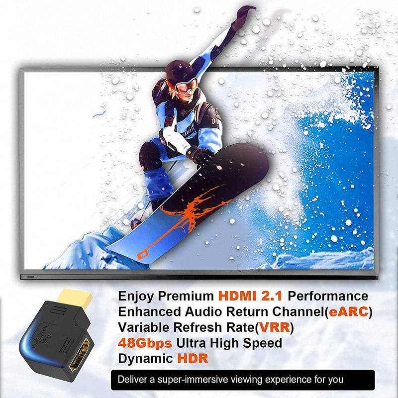 NÖRDIC angled HDMI 2.1 adapter 8K60Hz 4K120Hz HDR