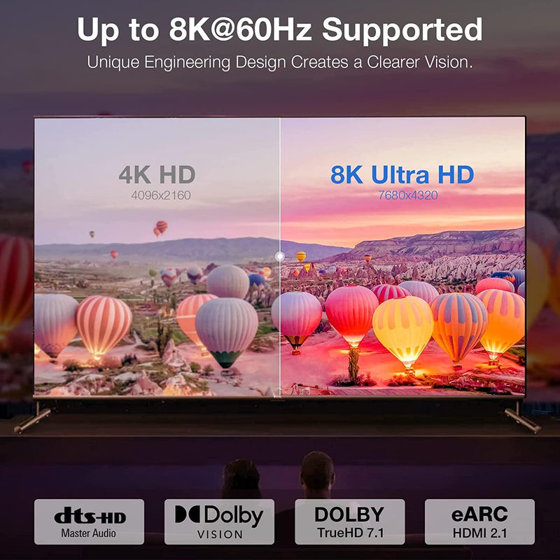 NÖRDIC angled HDMI 2.1 adapter 8K60Hz 4K120Hz HDR