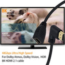 NÖRDIC angled HDMI adapter 8K60Hz 4k120Hz 48Gbps male to female HDMI2.1 15cm