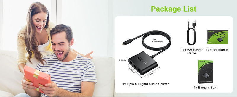 NÖRDIC digital audio optical TOSLINK splitter 1 to 3