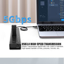 NÖRDIC powered 14-port USB 3.0 HUB 5Gbps 1.2mm cable aluminum black with power supply