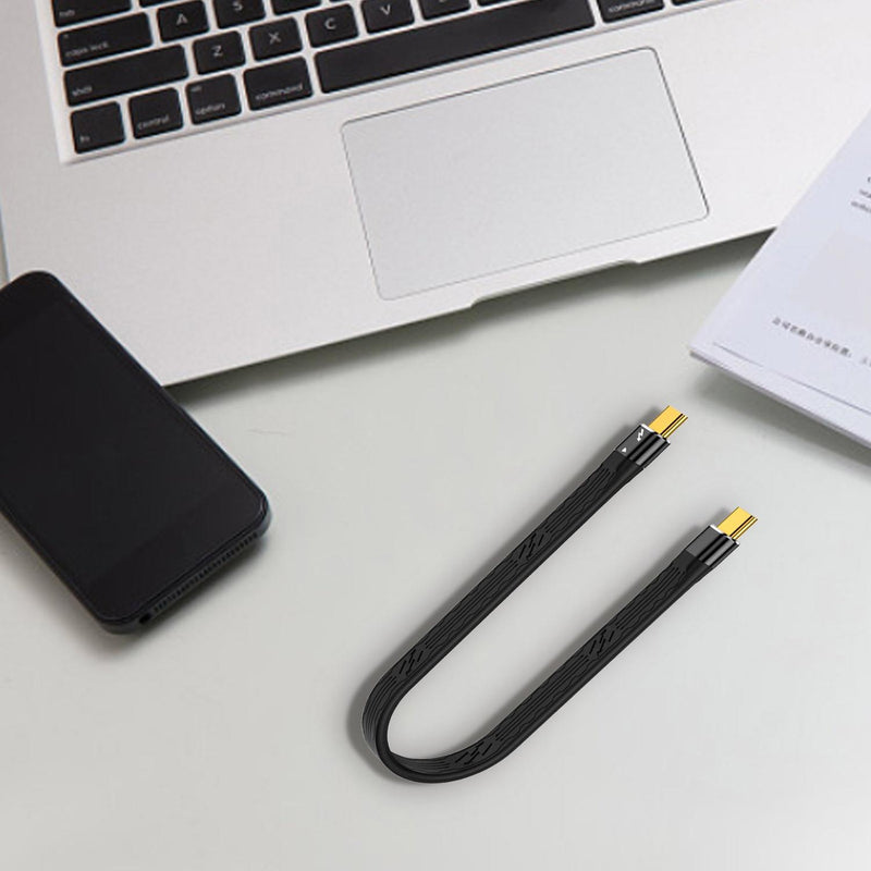NÖRDIC short flat cable Thunderbolt 4 14cm 40Gbps data 8K video PD 100W compatible with TB3 and USB4