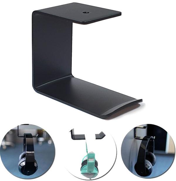 NÖRDIC universal earphone holder in plastic, attached under the table, black