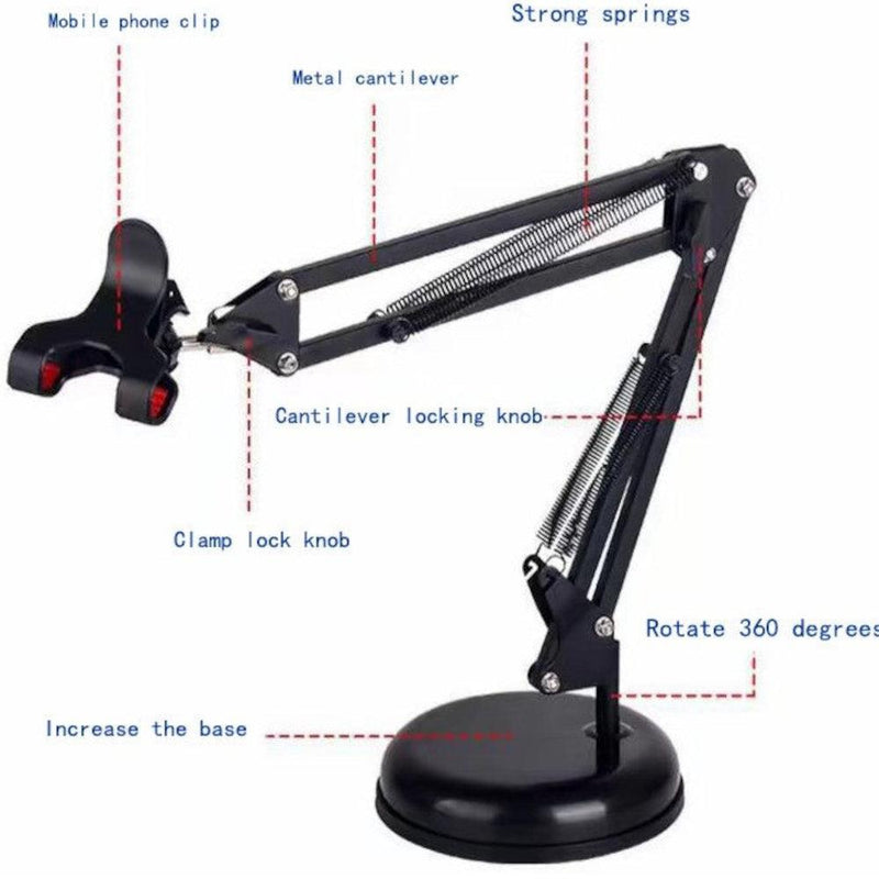 NÖRDIC universal table stand for mobile phone metal rotatable 360 up to 10cm smartphone