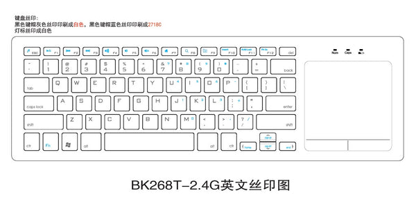 NÖRDIC wireless 2.4G Keyboard with touchpad 78 keys IOS Android Windows Arabic layout
