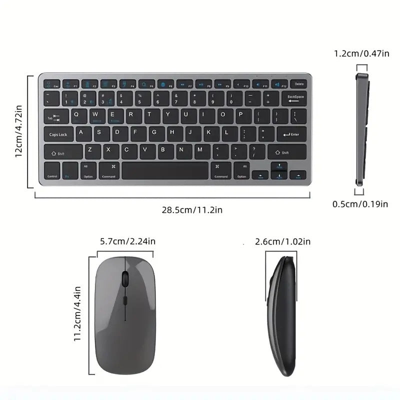 NÖRDIC wireless Bluetooth and 2.4G mouse and keyboard kit US layout