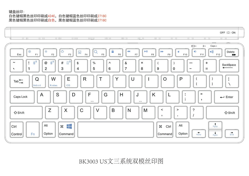 NÖRDIC wireless Bluetooth and 2.4G mouse and keyboard kit US layout