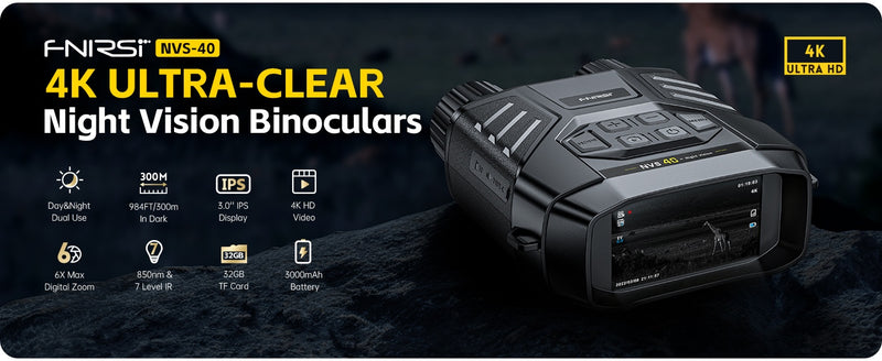 NVS-40 Telescope 4K HD Binoculars with Night Vision 6X Digital Zoom 300m Hunting Camping Scope Clock Observing Objects