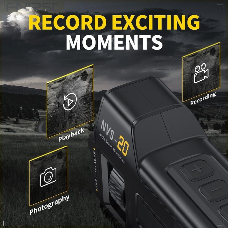 Nvs-20 4K HD digital infrared night vision camera, small and portable for outdoor use at night with optical image, 6x zoom.