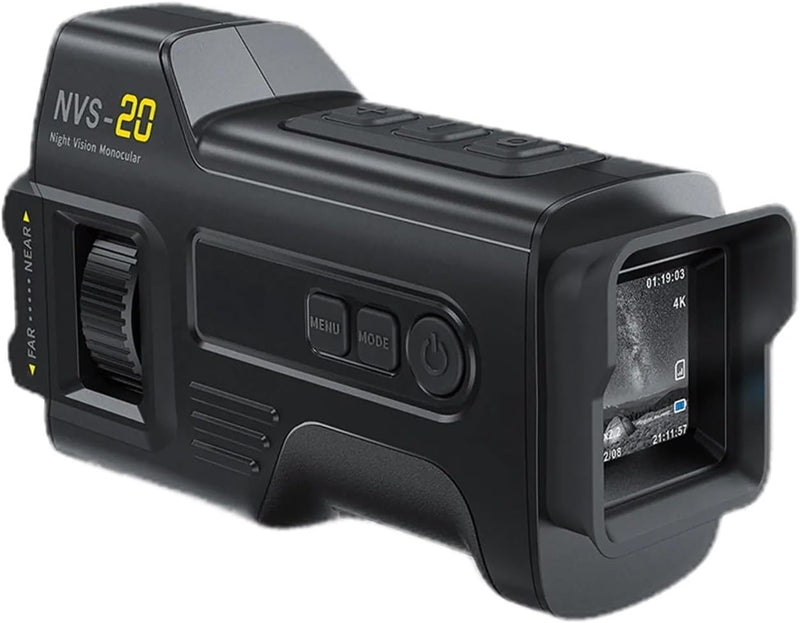 Nvs-20 4K HD digital infrared night vision camera, small and portable for outdoor use at night with optical image, 6x zoom.