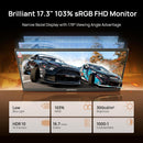 17.3" Portable USB Monitor 1920×1080p 60Hz, HDMI/USB-C, HDR, IPS, Monitor with Kickstand for Laptop, Screen for PC/Mac/PS3/PS4/PS5/Xbox