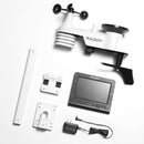 Professional 13-in-1 Wireless Weather Station with Outdoor Sensor, Thermometer, Barometer, Hygrometer, Wind & Rain Gauge, 5" LCD-Display