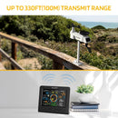 Professional 13-in-1 Wireless Weather Station with Outdoor Sensor, Thermometer, Barometer, Hygrometer, Wind & Rain Gauge, 5" LCD-Display