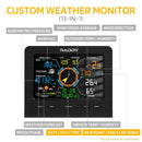 Professional 13-in-1 Wireless Weather Station with Outdoor Sensor, Thermometer, Barometer, Hygrometer, Wind & Rain Gauge, 5" LCD-Display