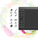 Professional graphic drawing tablet with 12+16 programmable keys. Compatible with Windows Mac Android and it is battery-free