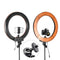 Studio LED ring lamp selfie 48cm diameter dimmable adjustable with width range of colors and 2m stand ring light studio