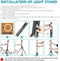 Studio LED ring lamp selfie 48cm diameter dimmable adjustable with width range of colors and 2m stand ring light studio