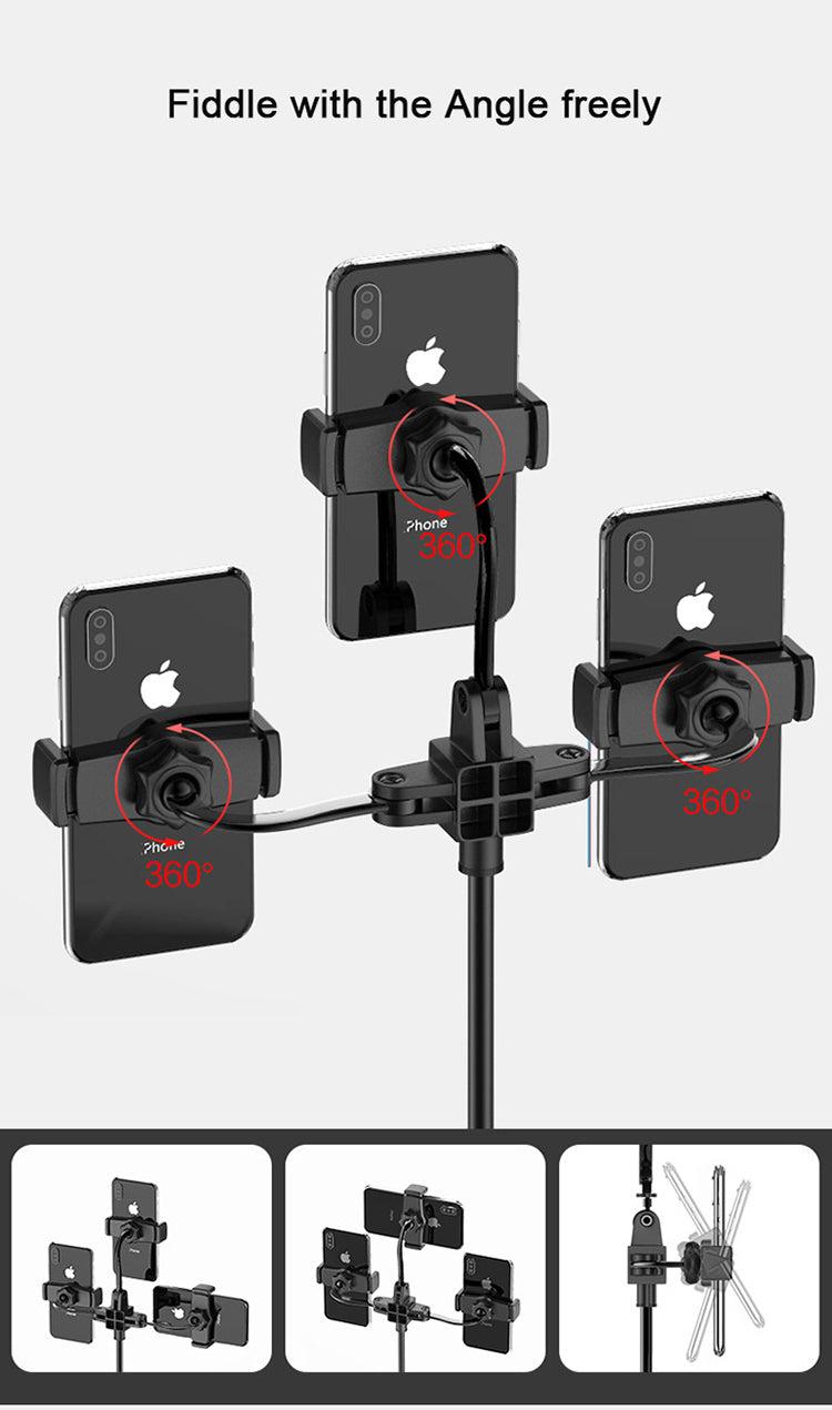 Table stand for three mobile phones