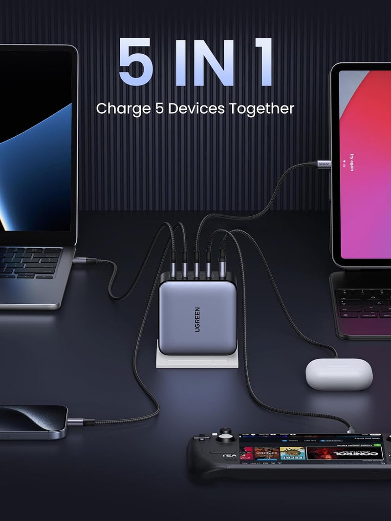 UGREEN 100W USB C Charger Nexode 5-Port GaN Charger