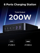 UGREEN 200W USB-C Charger, Nexode 6-Port GaN Desktop Charger