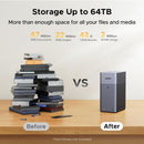 UGREEN NASync DH2300 2-Bay NAS (2xSATA 3.5"/2.5"), 64TB Maximum Storage, 4/8GB RAM, 1GbE LAN, NFC One-Touch, AI Photo Album, Beginner-Friendly Home NAS