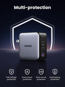 UGREEN Nexode 100W GaN USB-C 4-port charger, for MacBook Pro/Air, iPad Pro, iPhone 17/16/15 series, Galaxy S25/S24, Pixel 10/9, Steam Deck, Pixelbook